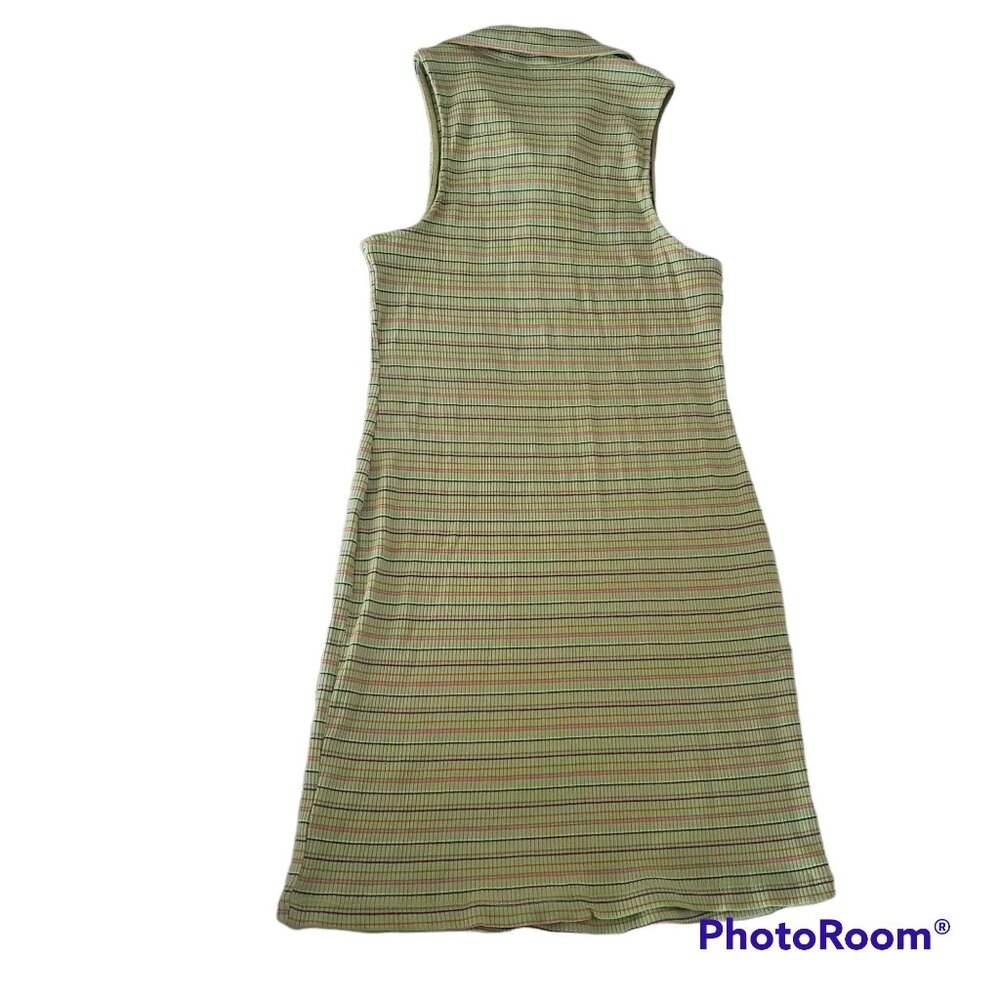 Wild Fable womens‎ mini dress Green color Size medium Stretch striped sleeveless - Picture 5 of 11